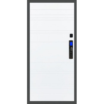 Входная металлическая дверь Баяр M2055 Face ID Line, Цвет "Белый матовый"