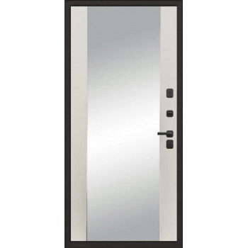 Входная металлическая дверь Diva МД-97/1 Д-15 с зеркалом, Цвет "Шампань Soft-touch"