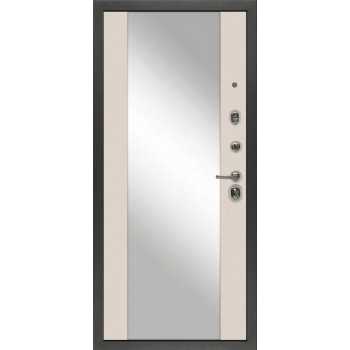 Входная металлическая дверь Diva МД-40/1 Д-15 с зеркалом, Цвет "Шампань Soft-touch"