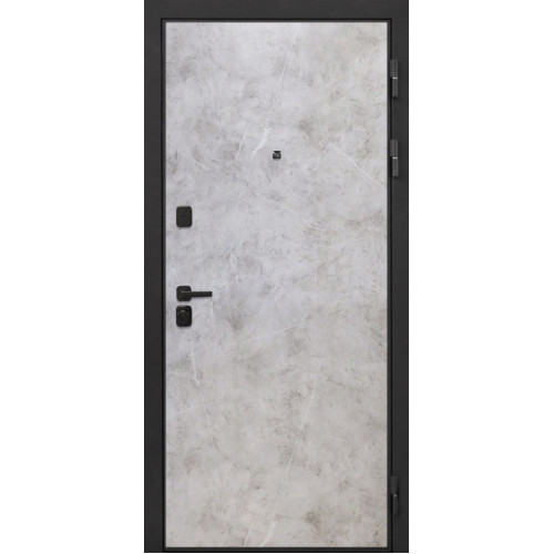 Входная металлическая дверь Интекрон Профит Black "Мрамор светлый" В-07, Цвет "Венге"