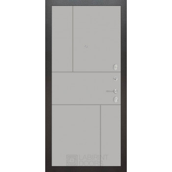 Входная металлическая дверь Labirint Silver 21, Цвет "Грей Софт (Серый светлый)"