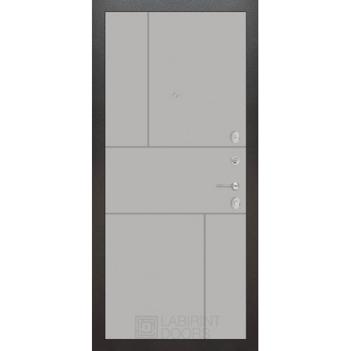 Входная металлическая дверь Labirint Silver 21, Цвет "Грей Софт (Серый светлый)"