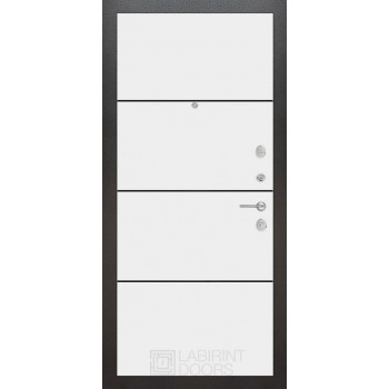 Входная металлическая дверь Labirint Silver 25, Цвет "Белый софт"