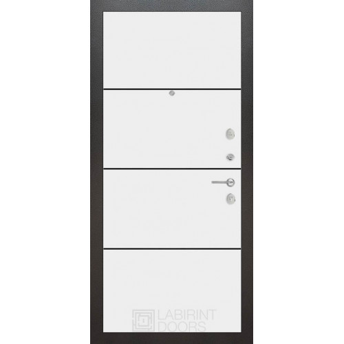 Входная металлическая дверь Labirint Silver 25, Цвет "Белый софт"