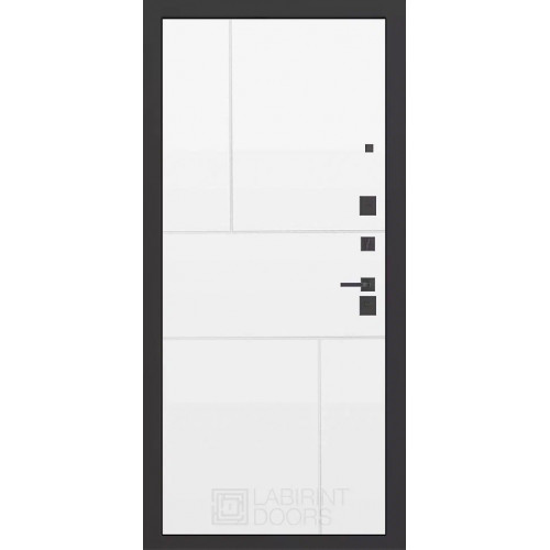 Входная металлическая дверь Labirint CARBON 21, Цвет "Белый софт"