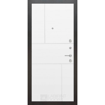 Входная металлическая дверь Labirint Silver 21, Цвет "Белый софт"