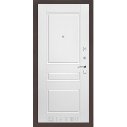 Входная металлическая дверь Labirint Classic "Антик медный" 03 "Белый soft"