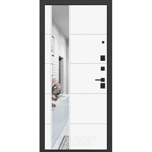 Входная металлическая дверь Labirint CARBON 19, Цвет "Белый софт"