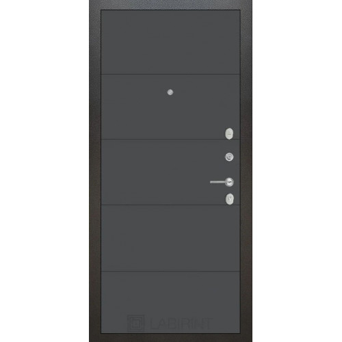 Входная металлическая дверь Labirint Silver 13, Цвет "Графит софт"