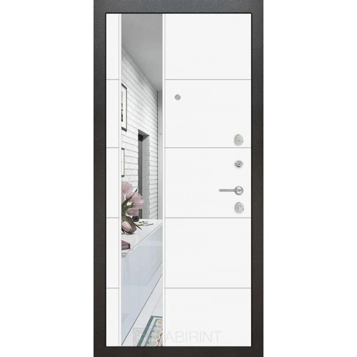Входная металлическая дверь Labirint Silver 19, Цвет "Белый софт"