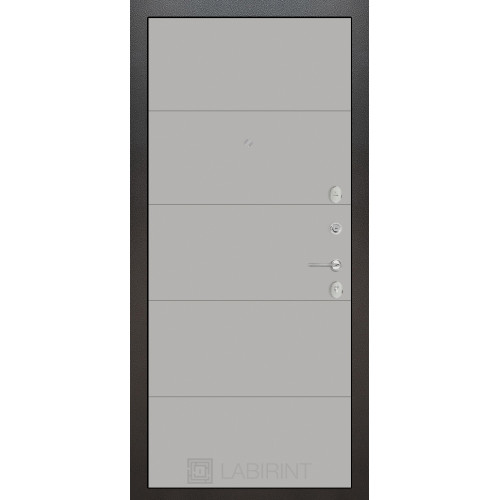 Входная металлическая дверь Labirint Silver 13, Цвет "Грей Софт (Серый светлый)"