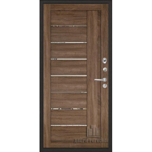 Входная металлическая дверь Regidoors Министр LIGHT 2110 с зеркалом "Серый велюр"