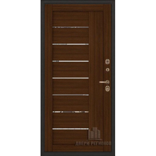Входная металлическая дверь Regidoors ТОР ТЕРМО LIGHT 2110 с зеркалом "Орех вельвет"