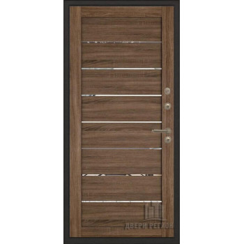 Входная металлическая дверь Regidoors ГОЛИАФ ТЕРМО LIGHT 2125 с зеркалом "Серый велюр"