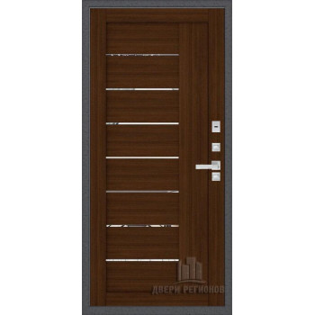 Входная металлическая дверь Regidoors Колизей Плюс LIGHT 2110 с зеркалом "Орех вельвет"