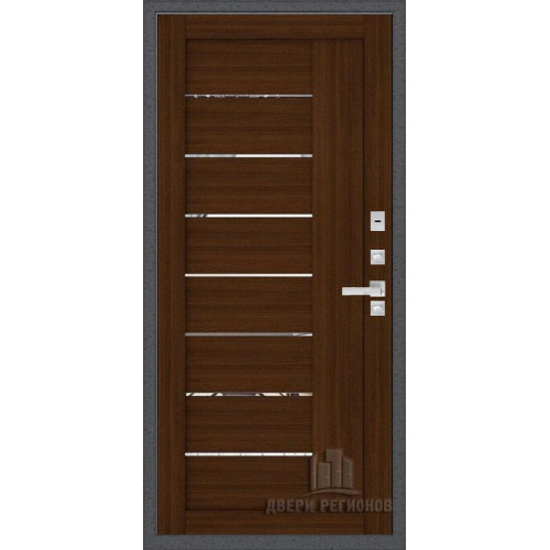 Входная металлическая дверь Regidoors Колизей Плюс LIGHT 2110 с зеркалом "Орех вельвет"