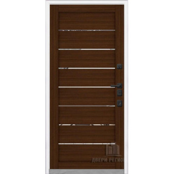 Входная металлическая дверь Regidoors КОМПОЗИТ ТЕРМО LIGHT 2125 с зеркалом "Орех вельвет"