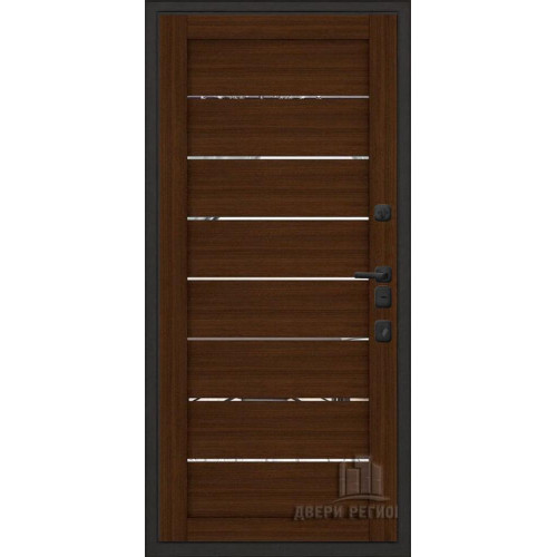 Входная металлическая дверь Regidoors МАЛАХИТ ТЕРМО LIGHT 2125 с зеркалом "Орех вельвет"