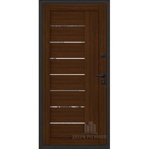 Входная металлическая дверь Regidoors ЭЛИТ ТЕРМО LIGHT 2110 с зеркалом "Орех вельвет"