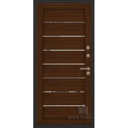 Входная металлическая дверь Regidoors ГОЛИАФ ТЕРМО LIGHT 2125 с зеркалом "Орех вельвет"