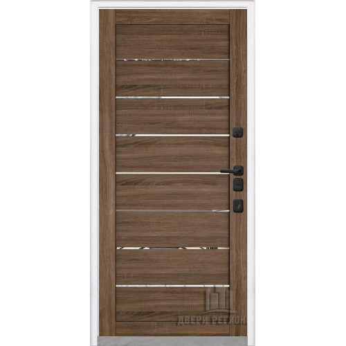 Входная металлическая дверь Regidoors КОМПОЗИТ ТЕРМО LIGHT 2125 с зеркалом "Серый велюр"