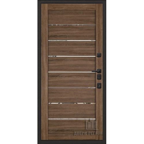 Входная металлическая дверь Regidoors МАЛАХИТ ТЕРМО LIGHT 2125 с зеркалом "Серый велюр"