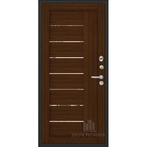 Входная металлическая дверь Regidoors Министр LIGHT 2110 с зеркалом "Орех вельвет"