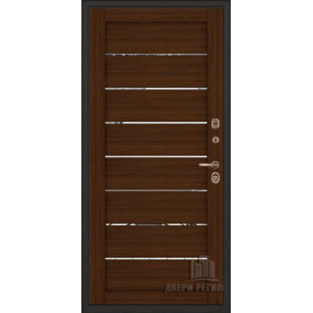 Входная металлическая дверь Regidoors ТОР ТЕРМО LIGHT 2125 с зеркалом "Орех вельвет"