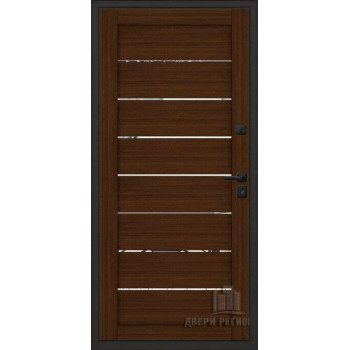 Входная металлическая дверь Regidoors ЭЛИТ ТЕРМО LIGHT 2125 с зеркалом "Орех вельвет"