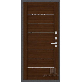 Входная металлическая дверь Regidoors Колизей Плюс LIGHT 2125 с зеркалом "Орех вельвет"