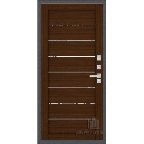 Входная металлическая дверь Regidoors Колизей Плюс LIGHT 2125 с зеркалом "Орех вельвет"