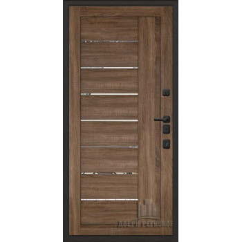 Входная металлическая дверь Regidoors МАЛАХИТ ТЕРМО LIGHT 2110 с зеркалом "Серый велюр"