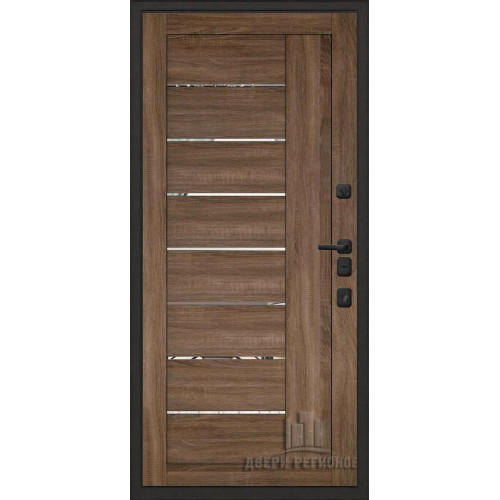 Входная металлическая дверь Regidoors МАЛАХИТ ТЕРМО LIGHT 2110 с зеркалом "Серый велюр"
