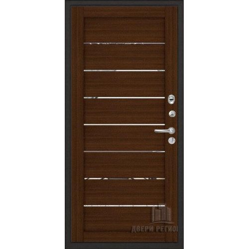 Входная металлическая дверь Regidoors Министр LIGHT 2125 с зеркалом "Орех вельвет"