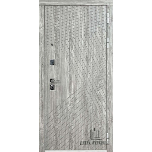 Входная металлическая дверь Regidoors NOVA LIGHT 2110 с зеркалом "Серый велюр"