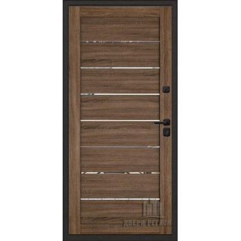 Входная металлическая дверь Regidoors ЭЛИТ ТЕРМО LIGHT 2125 с зеркалом "Серый велюр"
