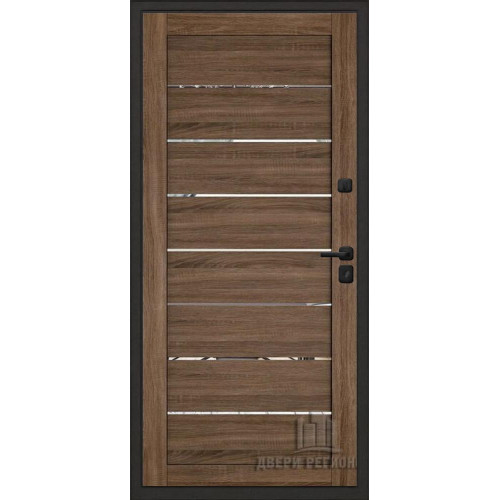Входная металлическая дверь Regidoors ЭЛИТ ТЕРМО LIGHT 2125 с зеркалом "Серый велюр"