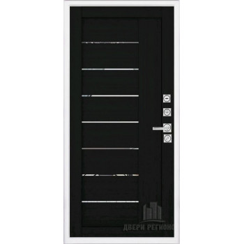 Входная металлическая дверь Regidoors Президент Лайн БЕЛЫЙ LIGHT 2110 с зеркалом "Шоко велюр"
