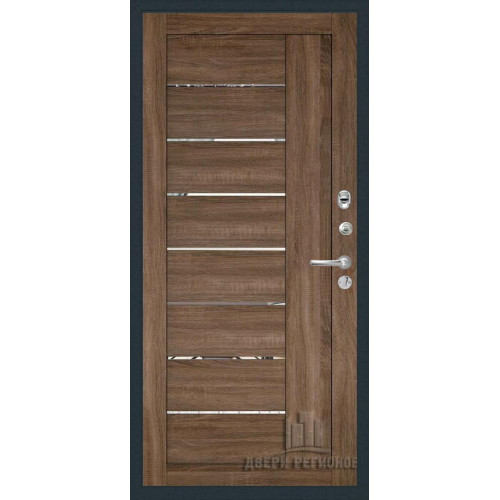 Входная металлическая дверь Regidoors Президент X7 LIGHT 2110 с зеркалом "Серый велюр"
