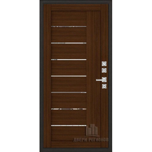 Входная металлическая дверь Regidoors Сенатор Плюс MOTTURA LIGHT 2110 с зеркалом "Орех вельвет"