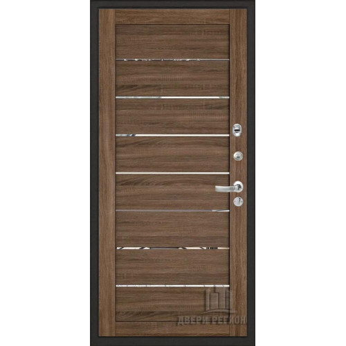 Входная металлическая дверь Regidoors Центурион Mottura LIGHT 2125 с зеркалом "Серый велюр"