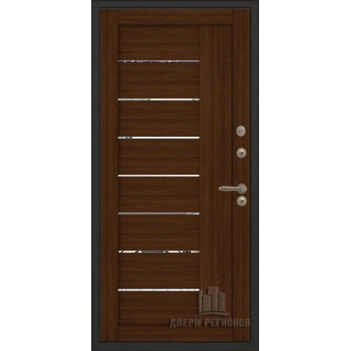 Входная металлическая дверь Regidoors ГОЛИАФ ТЕРМО LIGHT 2110 с зеркалом "Орех вельвет"