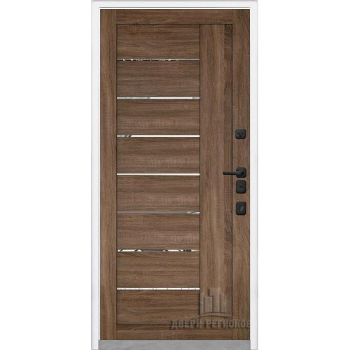 Входная металлическая дверь Regidoors КОМПОЗИТ ТЕРМО LIGHT 2110 с зеркалом "Серый велюр"