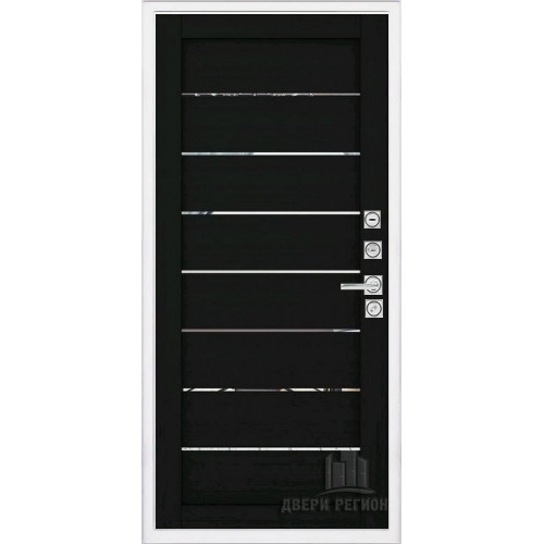 Входная металлическая дверь Regidoors Президент Лайн БЕЛЫЙ LIGHT 2125 с зеркалом "Шоко велюр"