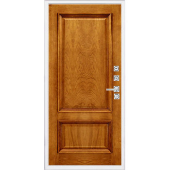Входная металлическая дверь Regidoors Президент Лайн БЕЛЫЙ Корсика "Patina Antico"