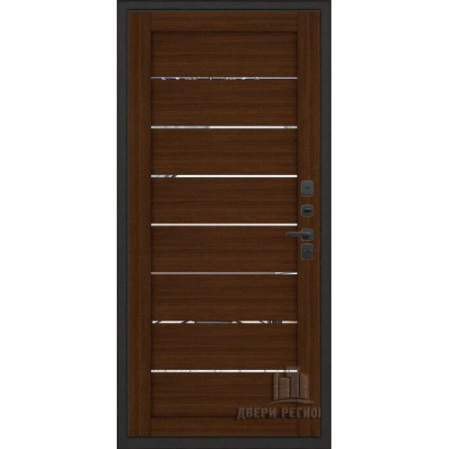 Входная металлическая дверь Regidoors Президент Стайл LIGHT 2125 с зеркалом "Орех вельвет"