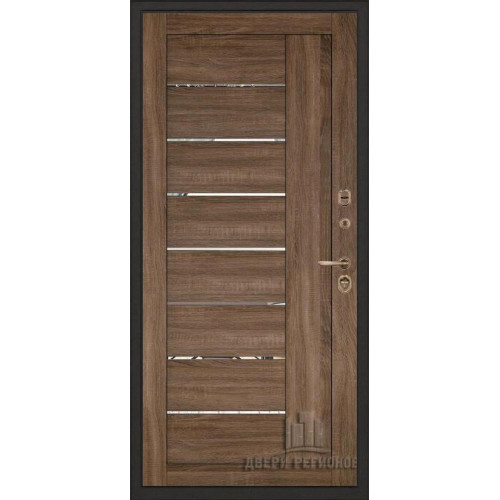 Входная металлическая дверь Regidoors ТОР ТЕРМО LIGHT 2110 с зеркалом "Серый велюр"