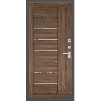 Входная металлическая дверь Regidoors Колизей Плюс LIGHT 2110 с зеркалом "Серый велюр"