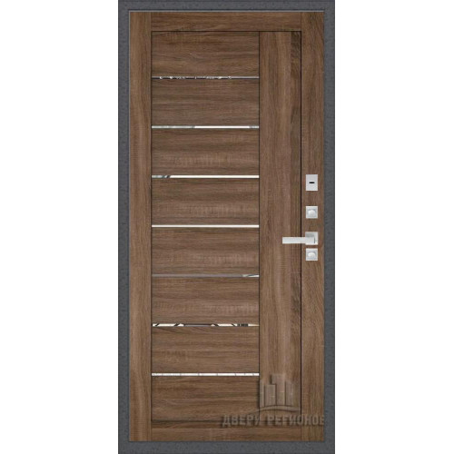 Входная металлическая дверь Regidoors Колизей Плюс LIGHT 2110 с зеркалом "Серый велюр"