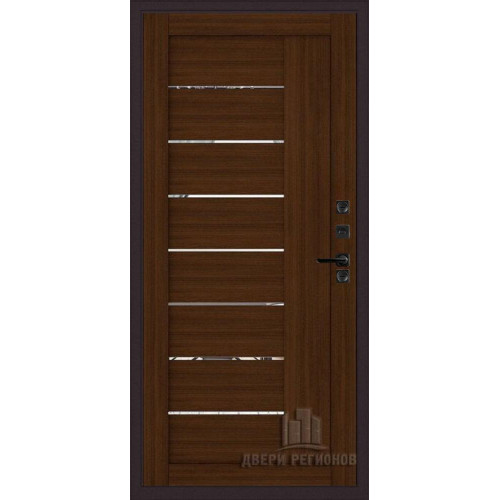 Входная металлическая дверь Regidoors ПАНЦИРЬ ТЕРМО LIGHT 2110 с зеркалом "Орех вельвет"
